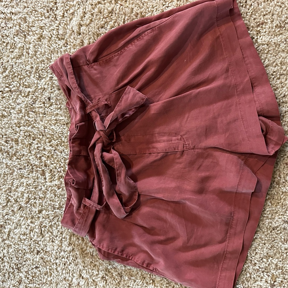 Rust Red High-Waisted Shorts